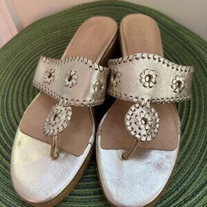 Nearly New Gold Jack Roger Sandals - 2"" height, 9.5M Size